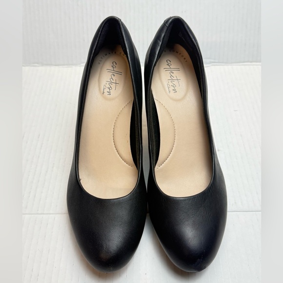 Clarks Women’s Black Heels Size 7 Classic Comfort Pumps - Picture 3 of 8